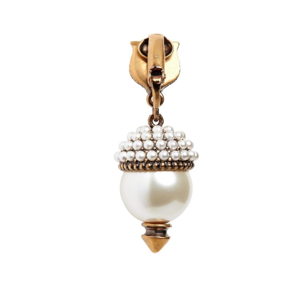 Gucci - Feline Head Pearl Drop Earrings - Picture 4 of 4